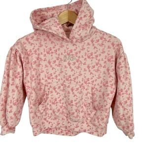 Gap Loveshackfancy Hoodie Sweatshirt Pink Floral Girls Size Small